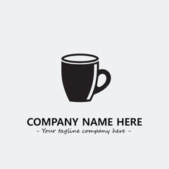 Cup illustration black and white for logo company vector image
