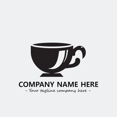 Cup illustration black and white for logo company vector image
