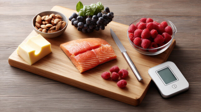 smart cutting board with digital display shows weight and portion control