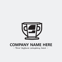Cup illustration black and white for logo company vector image
