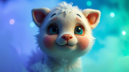 white cat with blue eyes A white cat with striking blue eyes