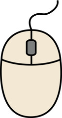 Cute Hand-Drawn Computer Mouse Illustration on Transparent Background