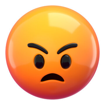 Naklejki PNG 3D angry emoticon sticker, transparent background