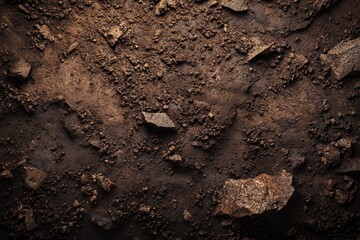 Close-up view of textured earth