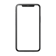 A black phone with a white background