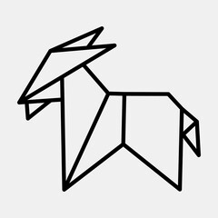 Icon goat origami. Chinese Zodiac elements. Icons in line style. Good for prints, posters, logo, advertisement, decoration,infographics, etc.