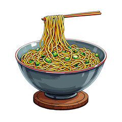 Cute Cartoon Noodles Vector Illustration isolated