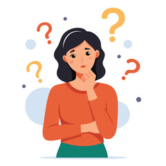 girl thinking vector illustration