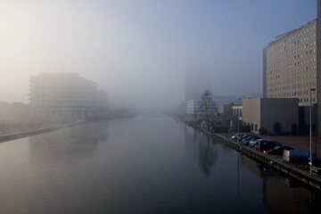 Amsterdam Netherlands - 26 March 2025 - Duivensdrechtse Vaart in the Overamstel neighborhood in...