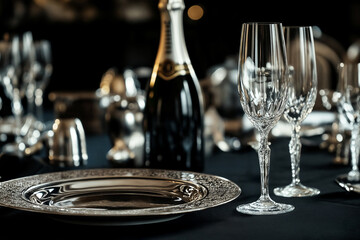 Minimal Silver Dining in Opulence/黒の中のシルバーな食卓