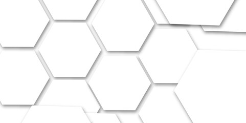 Abstract geometric technology 3d white bright hexagon polygonal honeycomb luxury pattern vector background.