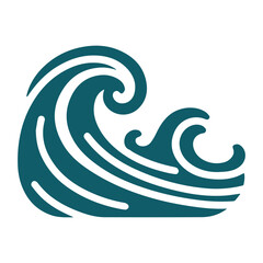 Wave icon, tsunami icon