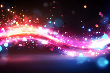 Obraz premium Abstract digital art with radiant light and colorful particle effects