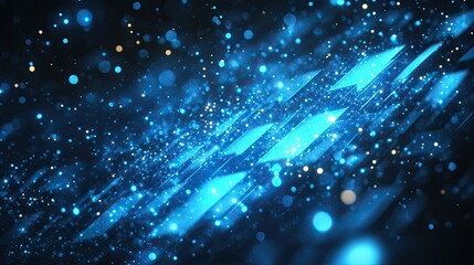 Obraz premium Abstract background with glowing blue arrows symbolizing progress and growth 