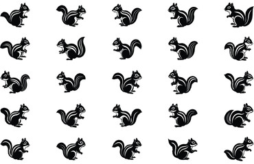 chipmunk vector sihouette collection