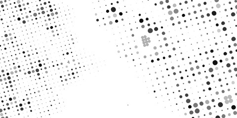 Abstract Halftone Background Polka dot texture pattern on black and white color