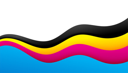 wavy style cmyk color line background design