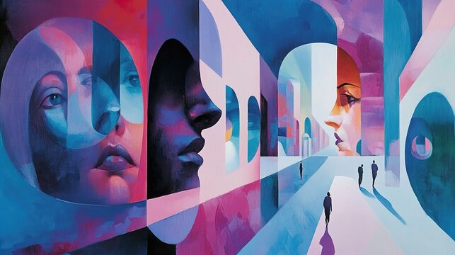 Surreal Cityscape: A Dreamlike Exploration of the Human Mind