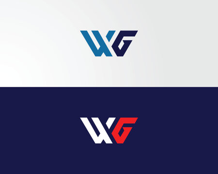 Letter WG initial logo design minimal elegant vector template