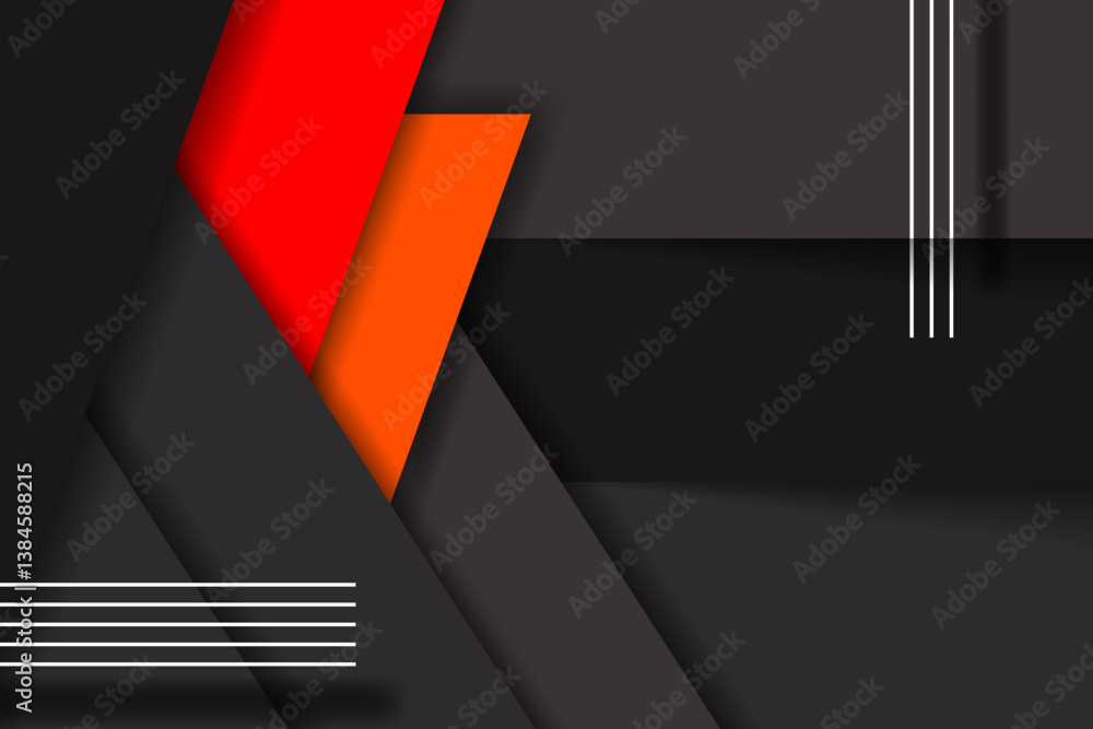 Poster abstract shape with elegant black and orange background design on horizontal layout. simple orange b