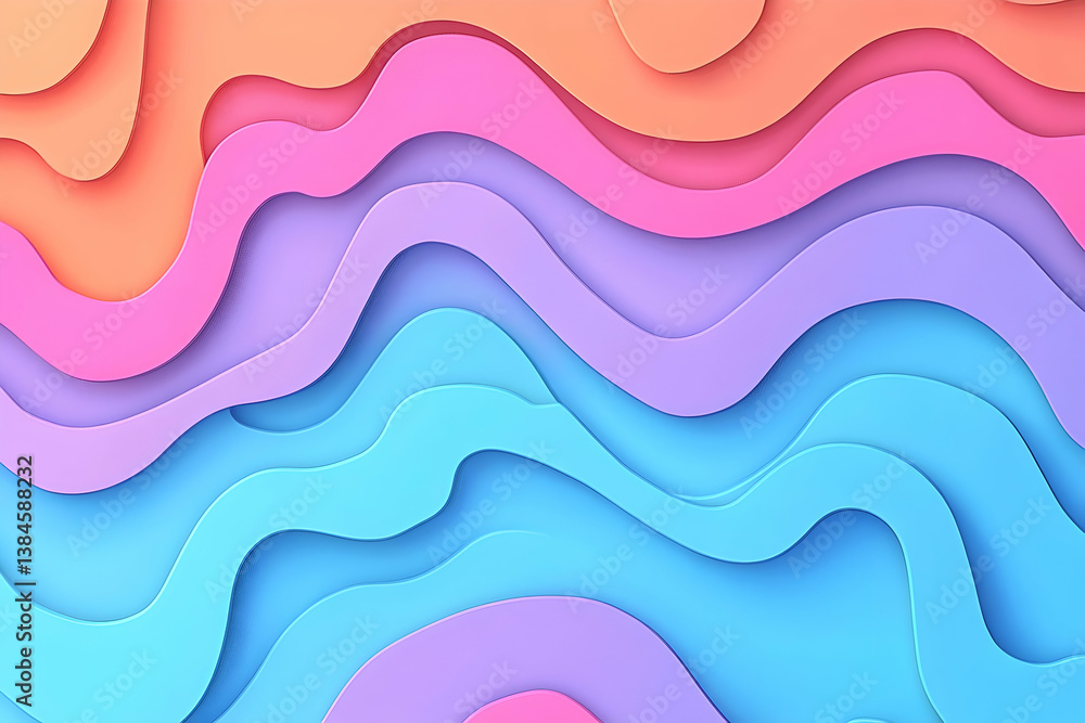Poster colored layers creating a wavy and abstract modern design