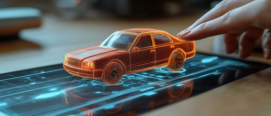 An advanced AR navigation system overlaying real-time directions on a car windshield, seamlessly guiding the driver through a smart city at night