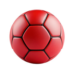 Fototapeta premium Vibrant red soccer ball isolated on a white background isolated against a transparent background.