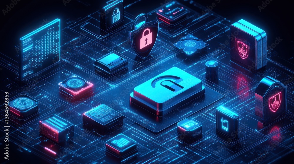 Poster cybersecurity system: advanced network protection & data security