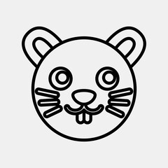 Icon mouse face. Chinese Zodiac elements. Icons in line style. Good for prints, posters, logo, advertisement, decoration,infographics, etc.