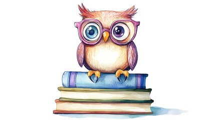 Adorable owl holding knowledge pictures