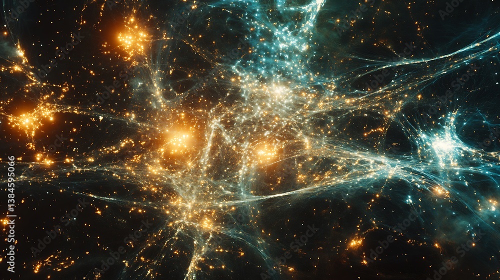 Poster cosmic web with celestial tapestry of galaxies for constellation exploration universe milky way astr