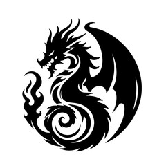 dragon silhouette , dragon vector