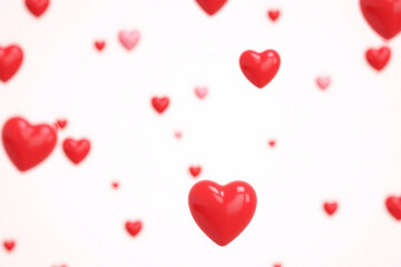 bunch of red hearts flying in the air