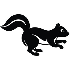 Stylized Squirrel Silhouette Isolated Vector Illustration Wildlife Graphic Design Element.