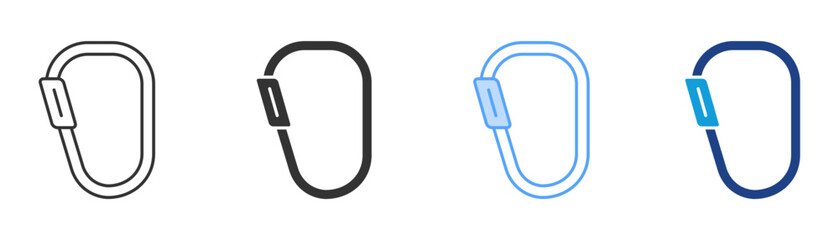 Carabiner Icon Set Multiple Style Collection