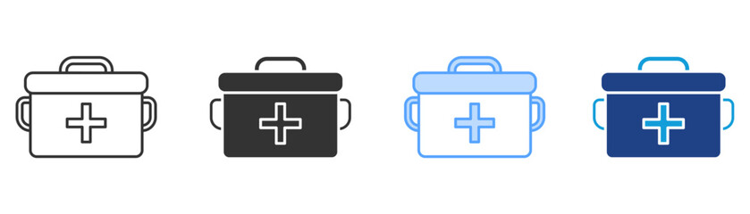 First Aid Kit Icon Set Multiple Style Collection