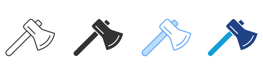 Axe Icon Set Multiple Style Collection