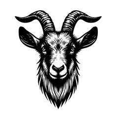 Clean and versatile vector illustration of a goat's head. Perfect for logos, branding, agricultural designs, farm themes, animal-related projects, and more. Easily scalable and customizable to fit you