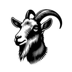 Clean and versatile vector illustration of a goat's head. Perfect for logos, branding, agricultural designs, farm themes, animal-related projects, and more. Easily scalable and customizable to fit you