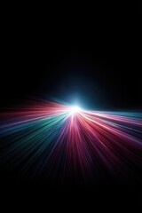 Obraz premium Abstract Light Streaks Radiating in Vibrant Pink Teal and Blue on Black