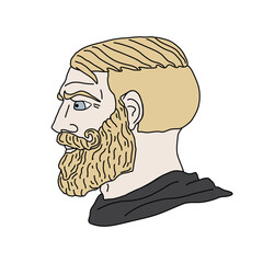Nordic gamer vector illustration of a man isolated on white background. Internet and meme culture.