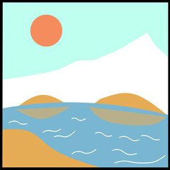 vector illustration of a beach