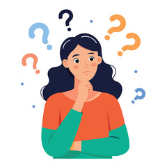 girl thinking vector illustration