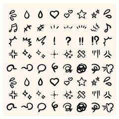 Simple sketch line style elements with doodle style drawing