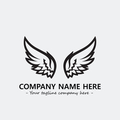 Obraz premium Wing illustration black and white for logo company vector image 