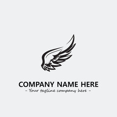 Wing illustration black and white for logo company vector image
