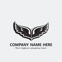 Wing illustration black and white for logo company vector image
