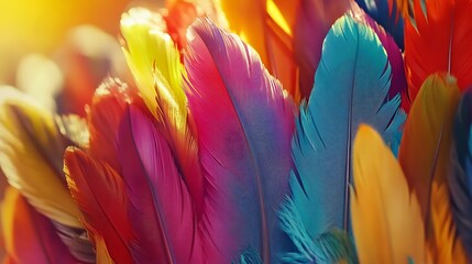 Vibrant parrot feathers showcase elegance images