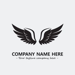Wing illustration black and white for logo company vector image
