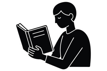 Reading E-Books on Mobile Screen Illustration

